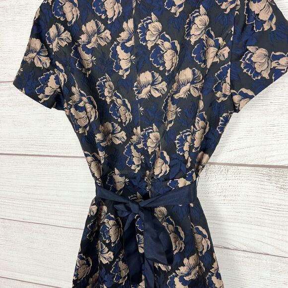 Brooks Brothers Navy and Beige Floral Dress - Picture 10 of 11